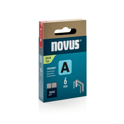 Novus A Tipo 53, confezione da 1800 punti metallici zincati 53/6 - perno da 6 mm