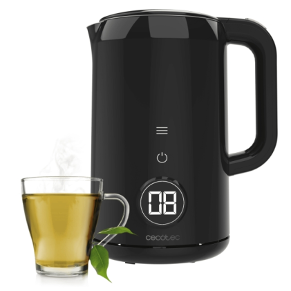Bollitore elettrico Cecotec Thermosense 600 Touch Neo, 1,7 l - 2200 W - Controllo touch - 7 livelli - Acciaio inossidabile - Funzione di mantenimento in caldo - Base girevole a 360&deg; - Spegnimento automatico - Nero