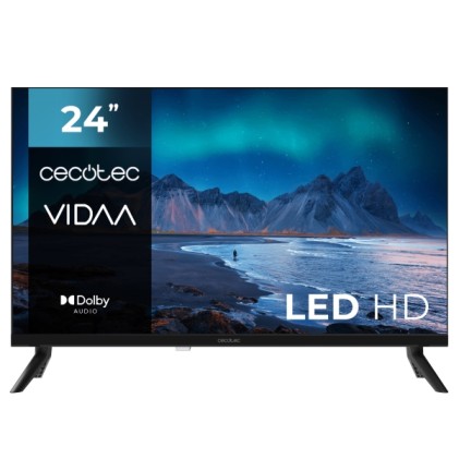Smart TV LED Cecotec serie A5 ALH50024 da 24" con risoluzione HD - Sistema audio Dolby - Sistema operativo VIDAA - Wi-Fi integrato - 3 HDMI - 2 USB - Sintonizzatore DVB - Nero
