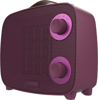 Cecotec ReadyWarm 1500 Riscaldatore ceramico Aura Rosa - 1500W - Copertura fino a 15 m&sup2; - Termostato regolabile - 3 modalit&agrave; di utilizzo - Stile moderno - Triplo sistema di sicurezza - Colore rosa