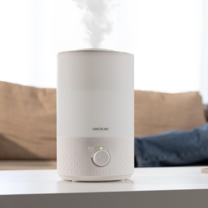 Umidificatore d'aria Cecotec BreezeCare 2500 Light - Capacit&agrave; 2,5 l - Umidificazione 250 ml/h - Controllo del vapore regolabile - LED - Facile da pulire - Copertura fino a 30 m&sup2; - Sicuro da usare - Bianco
