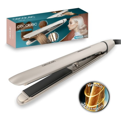 Piastra per capelli Cecotec Lisse 880 HidraProtect - Cavo girevole a 360&deg; da 1,6 m - Scorrimento ultra fluido - Ioni negativi - Piastre flottanti 3D - Intervallo di temperatura da 160 a 220 &deg;C - Bianca