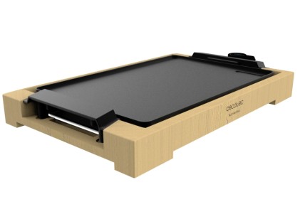 Piastra elettrica Cecotec Tasty and Grill 2000 in bamb&ugrave; - 2000W - Struttura in bamb&ugrave; - Antiaderente - Termostato regolabile - Lavabile in lavastoviglie - Include spatola - 37,5x24,5 cm - Colore legno chiaro