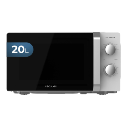 Forno a microonde Cecotec Proclean 2010 Inverter - Potenza 700W - Capacit&agrave; 20L - 5 livelli di cottura - Piatto girevole da 245mm - Timer 30min - Avviso acustico - Bianco
