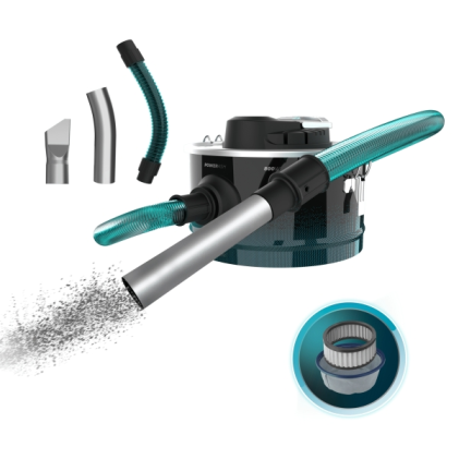 Cecotec Conga Ash 2000 Aspirapolvere per cenere domestica - 800W - Acciaio inossidabile - Capacit&agrave; 10L - Tubo in metallo rinforzato - Bocchetta da 38mm - Include tubo flessibile e accessori - Nero e blu