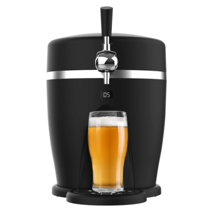 Distributore di birra Cecotec BeerFlow 5000 - 60W - Temperatura regolabile da 3 a 6&deg;C - Compatibile con fusti da 5L - Vassoio e maniglia rimovibili - Indicatore LED - Piedini antiscivolo - Nero