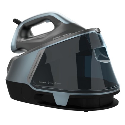 Centro stiratura a vapore istantaneo Cecotec H-2400 Station - 2800W - Vapore continuo 150 g/min - Vapore potenziato 550 g/min - Piastra in ceramica - Sistema antigoccia - Spegnimento automatico - Nero e grigio