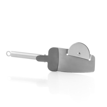 Innovagoods Nice Slice Tagliapizza 4 in 1 - Pinza e Pala per Servire - Acciaio Inox - Facile da Pulire - 28x4x9cm - Grigio