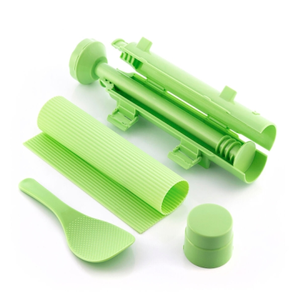 Innovagoods Suzooka Set da Sushi da 3 Pezzi - Senza BPA - Include Tappetino - Facile da Pulire - Include Ricettario - Verde