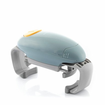 Apribottiglie e barattoli elettrico Innovagoods Lloucan - Automatico - Facile da usare - Regolabile - Funziona con 2 batterie AA - Spegnimento automatico - 19,5x10,8x6,7 cm - Grigio e blu