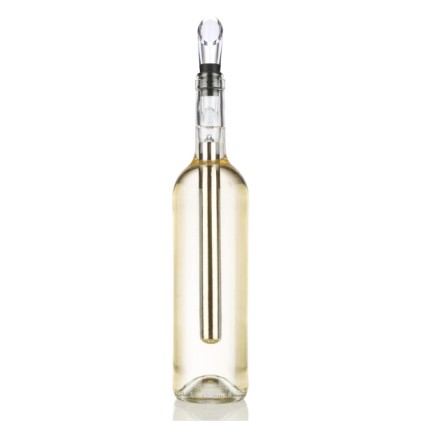 Innovagoods Refrigeratore per vino con aeratore - Doppia funzione - Acciaio inossidabile e ABS - Compatto e portatile - 2,5x12x1,5 cm - Bianco