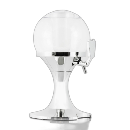 Distributore di bevande rinfrescanti Innovagoods Ball - Capacit&agrave; 3,5 l - Scomparto ghiaccio - Facile da pulire - Serbatoio trasparente - Senza BPA - 24x42 cm - Finitura cromata