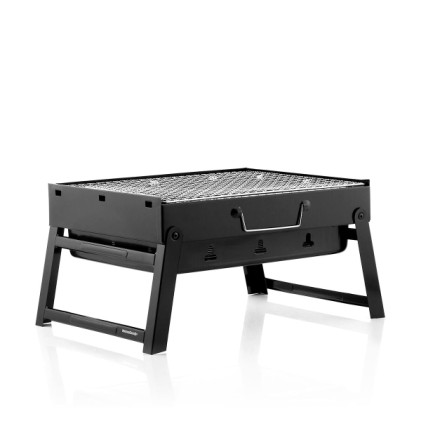 Barbecue portatile da tavolo Innovagoods BearBQ - Ferro - Pieghevole - Contiene fino a 1,5 kg di carbone - Griglia rimovibile 35x27 cm - Facile da pulire - Compatto - Leggero - 41x28x20 cm - Nero