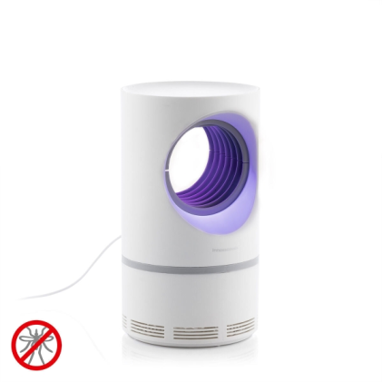 Lampada aspira-zanzare USB Innovagoods KL Virvel - Polipropilene - Silenziosa (meno di 30 dB) - Copre fino a 50 m&sup2; - LED UV - Serbatoio rimovibile - Bianco e grigio