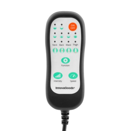 Sedile massaggiante riscaldato Shiatsu Innovagoods - 5 modalit&agrave; - Funzione calore - Velocit&agrave; regolabile - Ergonomico - Include adattatore per auto - Leggero e portatile - Nero