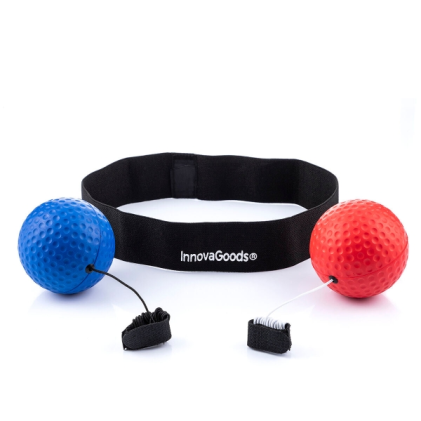 Set di palline per allenamento dei riflessi Balxing di Innovagoods - Multifunzionale - Include 2 palline - Regolabile - Chiusura in velcro - Blu e rosso