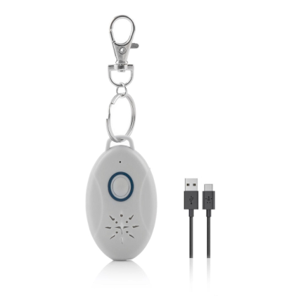 Innovagoods PetRep Dispositivo a ultrasuoni per la rimozione di parassiti da animali domestici - Ricaricabile tramite USB - Portata fino a 3 m - Durata della batteria fino a 5 giorni - Include moschettone - 3,5x12x1 cm - Grigio