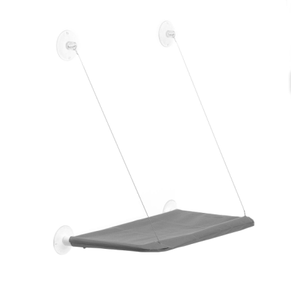 Amaca sospesa per gatti Catlax di Innovagoods - Tessuto traspirante - Supporto stabile - Multiposizione - Facile installazione - Leggera e portatile - Supporta fino a 30 kg - 56x38x2,5 cm - Grigio