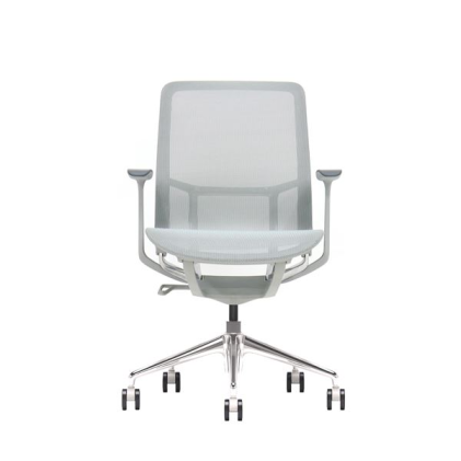 Sedia da ufficio Cromad Gama Sense Elegance - Pistone a gas di grado 4 - Schienale ergonomico - Rete elastica 3D traspirante - Braccioli regolabili - Grigio