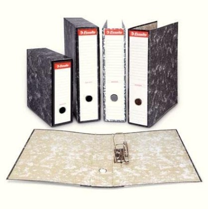 Esselte 46960 – Raccoglitore a leva di cartone con dorso di 75 mm, colore: nero