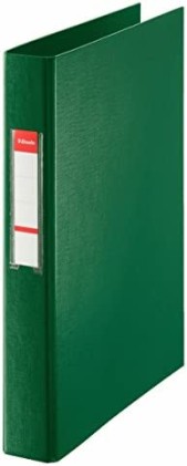 Raccoglitore ad anelli Esselte - Formato Folio - Capacit&agrave; 190 fogli - 4 anelli da 25 mm - Colore verde