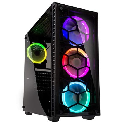 Case Midi Kolink GEKL-035 Observatory RGB, Tempered Glass - Black Wind