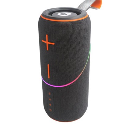 Altoparlante Bluetooth wireless Coolsound Rainbow Beat da 20 W - Fino a 3 ore di autonomia - Ingressi USB, MicroSD e Aux - Funzione vivavoce - Radio FM - Illuminazione RGB - Grigio