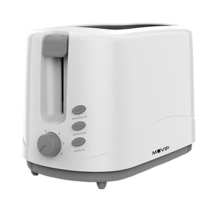 Tostapane Muvip MV0643 da 750 W - Capacit&agrave; 2 fette - 6 livelli di doratura - Pulsante di annullamento - Funzioni di scongelamento e riscaldamento - Vassoio inferiore rimovibile per una facile pulizia