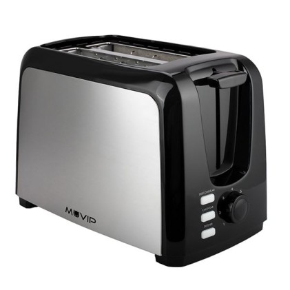 Tostapane Muvip MV0621 da 750 W - Capacit&agrave; 2 fette - 7 livelli di doratura - Pulsante di annullamento - Funzioni di scongelamento e riscaldamento - Funzione di centratura - Vassoio inferiore rimovibile per una facile pulizia