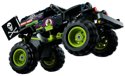 LEGO 42118 Monster Jam Grave Digger, 212 pezzi, Kit 2 in 1 da Truck a Buggy Fuoristrada con Azione Pull-Back