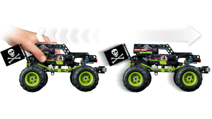 LEGO 42118 Monster Jam Grave Digger, 212 pezzi, Kit 2 in 1 da Truck a Buggy Fuoristrada con Azione Pull-Back