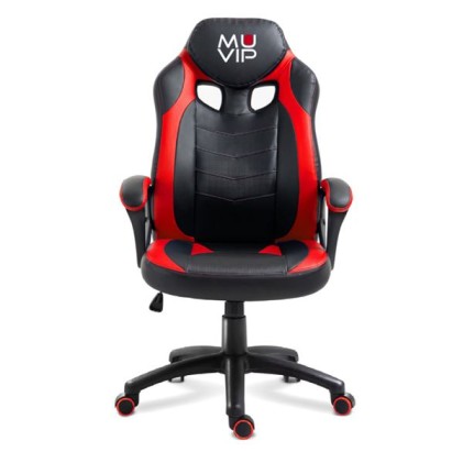 Sedia Gaming Muvip GM1400 - Braccioli con Pad - Altezza Regolabile - Pistone Classe 2 - Colore Nero/Rosso