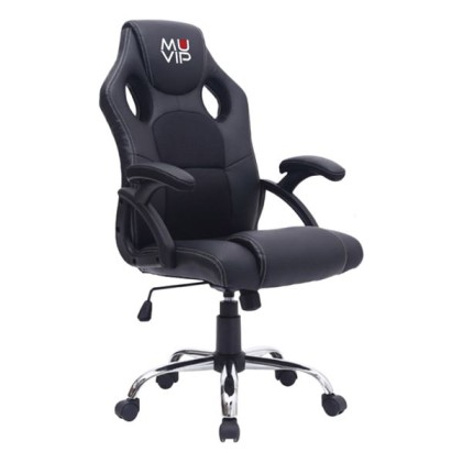 Sedia Gaming Muvip GM1200 - Braccioli con Pad - Altezza Regolabile - Pistone Classe 2 - Colore Nero