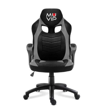Sedia Gaming Muvip GM1300 - Braccioli con Pad - Altezza Regolabile - Pistone Classe 2 - Materiale Tessuto e Rete - Colore Nero
