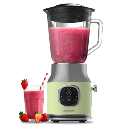 Frullatore Cecotec RetroTwist Green - Potenza 800W - Capacit&agrave; caraffa 1L - Stile retr&ograve; - Lame rivestite in titanio - Colore menta