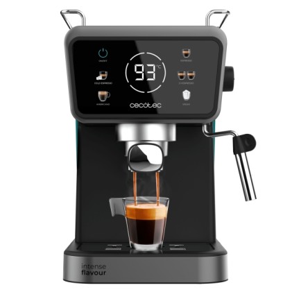 Cecotec Power Espresso Touch Macchina per caff&egrave; espresso a freddo con lancia vapore - Capacit&agrave; 1,5 l - Pressione 20 bar - Scaldatazze - Lancia vapore - Temperatura regolabile - Touchscreen - Nero