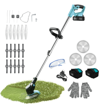 Cecotec FastCut 4000 Freemove Decespugliatore a batteria - 4 in 1 - 650 W - Batteria 21 V 4 Ah - Accessori inclusi - Multifunzionale - Testine di taglio incluse - Testina regolabile - Blu