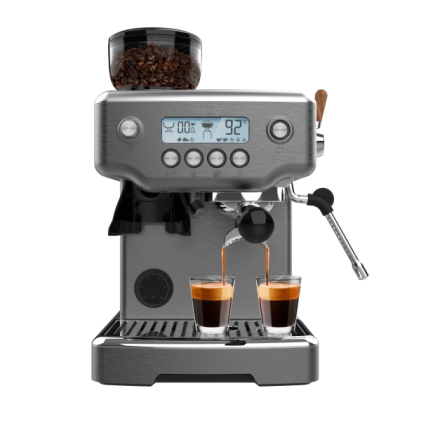 Macchina per caff&egrave; espresso Cecotec Power Espresso 20 Barista Steel and Grind - 2200W - Pressione 20Bar - Serbatoio 2.1L - Include accessori: Thermoblock, Lancia Vapore, Controllo PID, Colore Acciaio