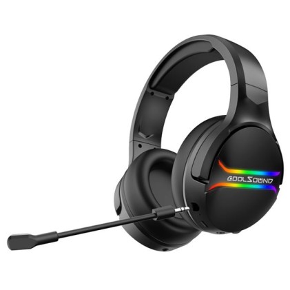 Cuffie da gioco wireless Coolsound G9 con microfono rimovibile - Compatibili con PC, MAC, PS5, PS4, Xbox 360, Nintendo Switch - Autonomia fino a 15 ore - Illuminazione RGB - Archetto regolabile - Cuscinetti imbottiti - Comandi cuffie