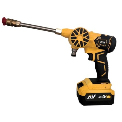 Idropulitrice Blim Batteria 120W 20V 4Ah - Motore Brushless - 22000rpm - Pressione Nominale 60Bar - Accessori Vari