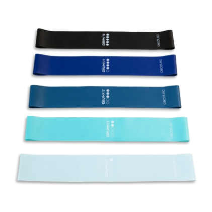 Set di 5 fasce elastiche di resistenza Cecotec DrumFit, da 5 a 18 kg - Colori assortiti