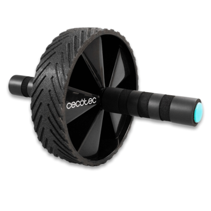 Ruota Cecotec DrumFit AB - Supporta fino a 200 kg - Multifunzionale - Impugnatura antiscivolo imbottita - Tappetino incluso - Rivestimento in gomma - 29,3x18x18 cm - Nera