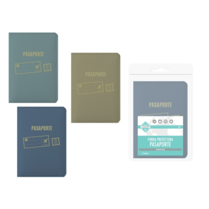 Custodia protettiva per passaporto Lagart - Interno con tasca laterale - Colori assortiti