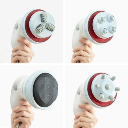 Innovagoods Cellyred Massaggiatore Anticellulite Vibrante 5 in 1 con Infrarossi - Intensit&agrave; Regolabile - 5 Testine Intercambiabili - Funzione Calore - Design Ergonomico - Bianco/Grigio