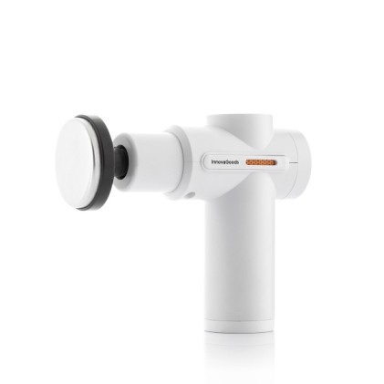 Pistola per massaggio muscolare Innovagoods con caldo e freddo - 6 testine intercambiabili - 6 velocit&agrave; - Schermo LCD - Ricaricabile tramite USB