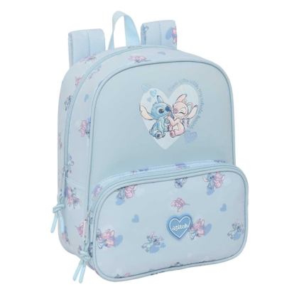 Zaino per bambini Safta Stitch - Compatibile con trolley - 2 tasche frontali - Scomparto per carta d'identit&agrave; - Maniglia per il trasporto - 6 litri - 220x100x270 mm - Azzurro
