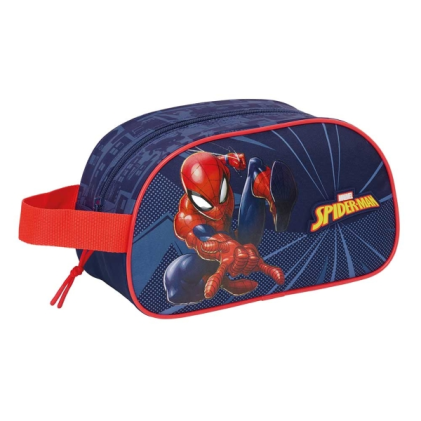 Beauty case Safta Spider-Man da 5 litri - Chiusura con cerniera - Maniglia laterale - Compatibile con trolley - 260x120x150 mm - Blu navy