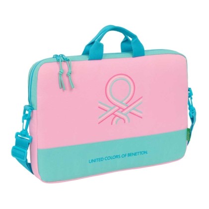 Borsa porta laptop Safta Benetton Dolce per laptop fino a 15,6" - Interno imbottito - Tracolla regolabile - Maniglie superiori - Doppia maniglia estraibile - 4 litri - 400x40x270 mm - Rosa pastello