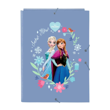 Cartella portadocumenti Safta Frozen con 3 alette - Copertina rigida - Formato folio - Chiusura elastica - Resistente e protettiva - 260x25x335mm - Blu
