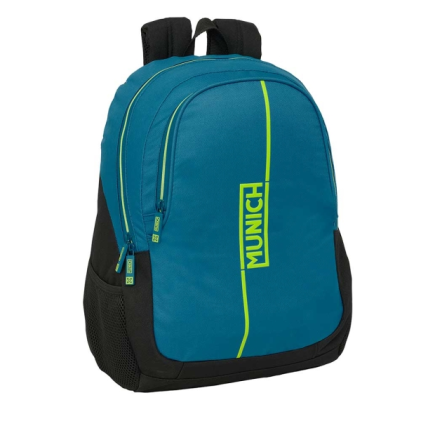 Zaino Safta Munich Land adattabile al trolley - Portabottiglie - Due ampi scomparti - Doppia maniglia - Spallacci ergonomici - Maniglia superiore - 23L - 320x160x440mm - Blu scuro